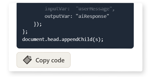 SlideMind code generator with copy button