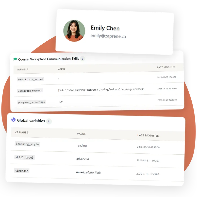 SlideMind Memory Engine — persistent learner variables across courses